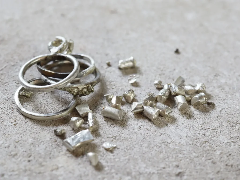 resztki srebra, odpady z produkcji