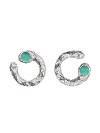 kolczyki koła z agatem zielonym