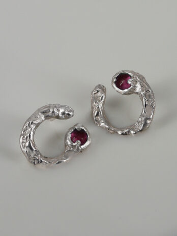 kolczyki koła z kamienem